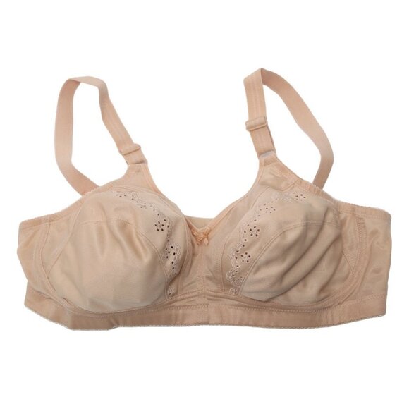 WonderBra Full Support Wire Free Bra Stretch Eyelet Bow Neutral Beige 36C NEW - Picture 8 of 15